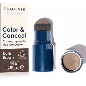 Two TRUHAIR Color Conceal Waterproof Root Touchup Councelor Dark Brown 0.2oz 6g